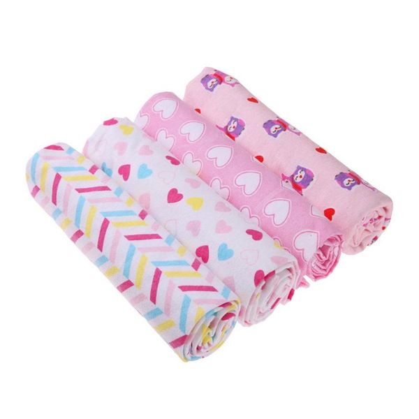 

4pcs cotton cartoon print newborn baby swaddle blanket bedding infant towel