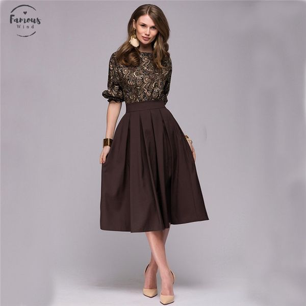 

2020 spring new bohemian fashion womens print dress fake two piece casual o collar elegant dance mid calf dress vestidos, Black;gray