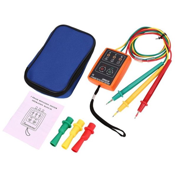 

sm852b 3 phase rotation tester digital phase indicator detector led buzzer phase sequence meter voltage tester 60v~600v ac
