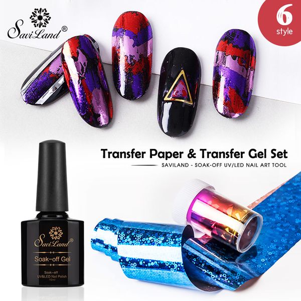 

saviland holographic sky nail art transfer nail foil set stickers starry ab color uv gel decals diy manicure design decoration
