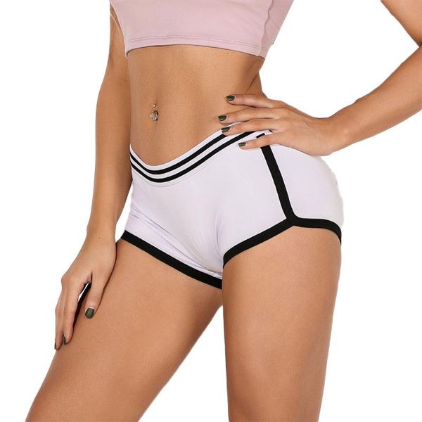

2020 women yoga shorts summer striped athletic shorts ladies sport running fitness jogging clothes sport for women, White;red