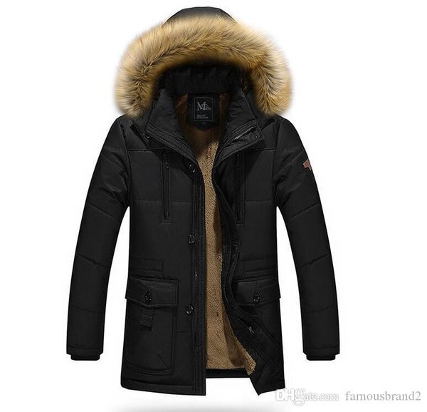 

mens winter warm thick down jackets designer coats hooded fleece anti cold coat jacket, Black