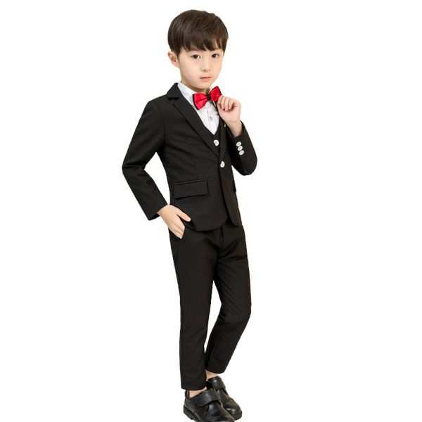 

kids boys suits black blazers formal wedding tuxedos teenage party clothes toddler baby clothing flower boy blazer suit set