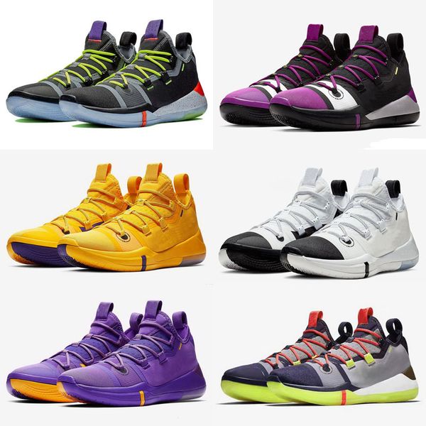 

kobe ad lakers purple gold shoes for sales sneakers online sports basketball shoes us size 7-12