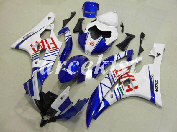 

новый abs инъекция мотоциклов обтекатели комплекты подходит для yamaha yzf-r6 2006 2007 06 07 r6 синих белого