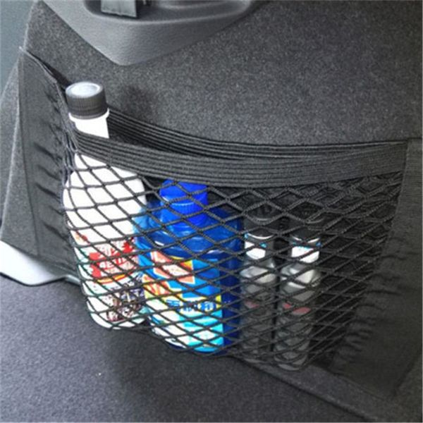 

car rear trunk seat elastic string storage mesh net bag luggage holder pocket sticker trunk organizer car styling seat back bag