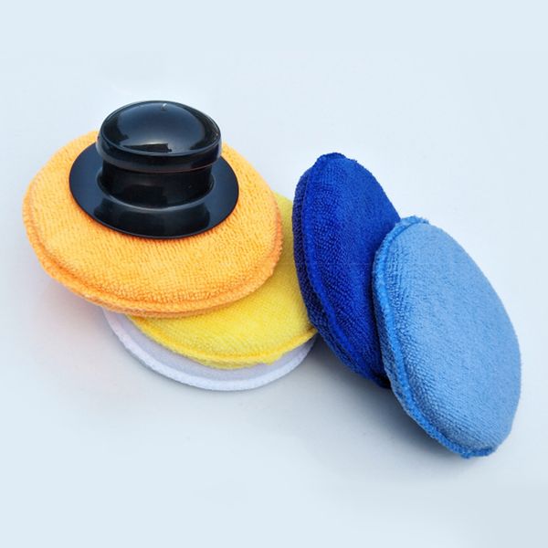 

4pcs tool sponge set round professional small polishing waxing applicator car cleaning kit auto microfibre buffing high density