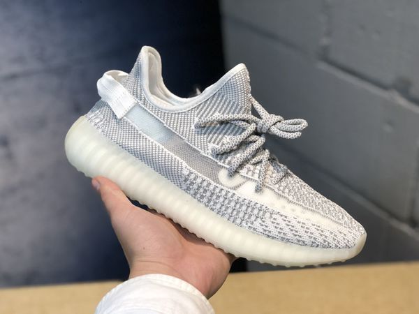 

2019 new v2 3m reflective static clay true form hyperspace white black white bred mens running shoes kanye west women fashion sport sneakers