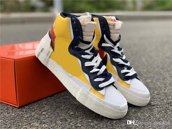 

2019 authentic acai x mid blazer yellow var ity red maize white blue men ba ketball hoe port neaker bv0072 001 bv0072 700