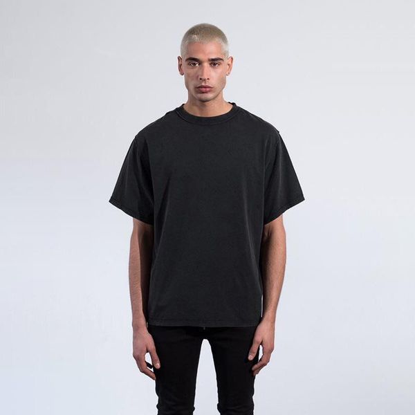 

mens designer t shirts high street askyurself solid color retro washed short sleeve t-shirt casual clothes s-xl, White;black