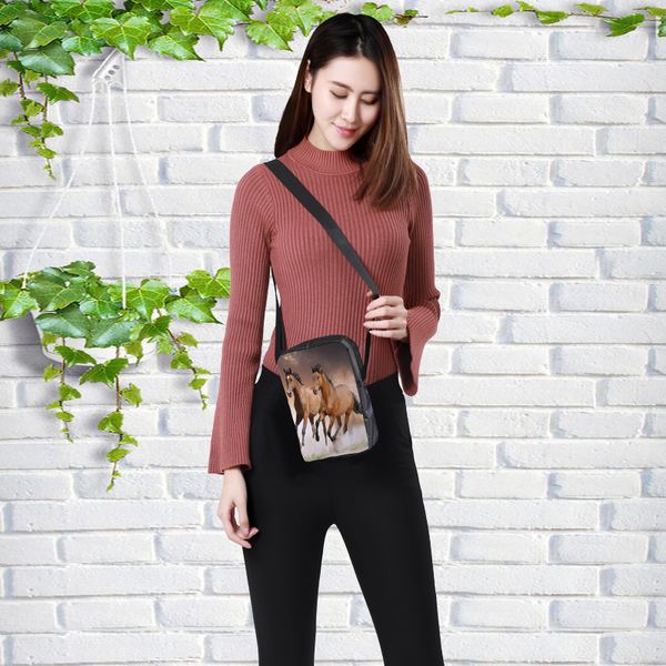 

crowdale women messenger bags 3d-denim animal-horse shoulder bag handbags galloping horse children crossbody bag 23x17x5cm