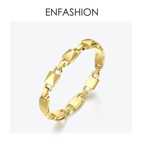 

enfashion lock geometric cuff bracelets bangles for women accessories stainless steel fashion jewelry gifts wholesale b192047, Black