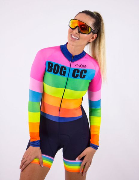 

spring 2020 women's cycling triathlon long sleeve jumpsuit colourful cycling clothing skinsuit bicycle junpsuit sportswear set, Black;blue