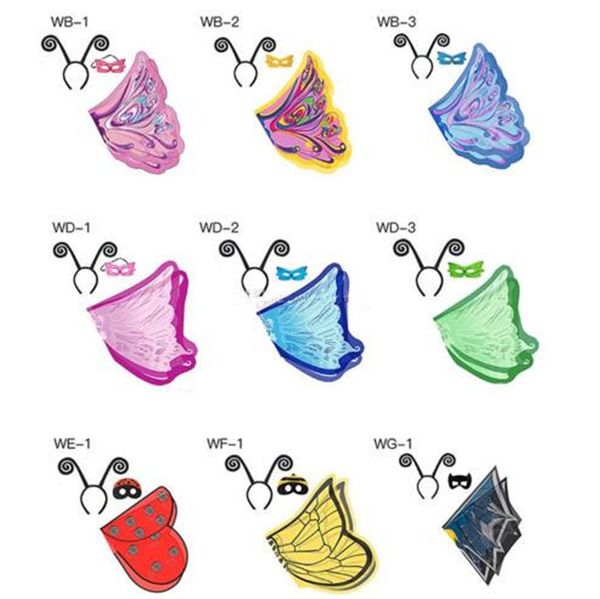 

9 color fanciful fabric wing butterfly cape with ma k and headband 3 pc et for kid chri tma halloween co play prop co tume b11