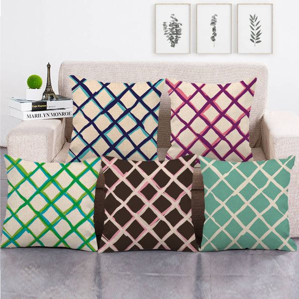 

45cm*45cm twisted grid linen/cotton throw pillow covers couch cushion cover home decor pillow