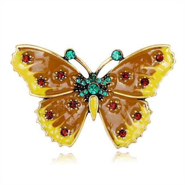 

fashion european and american retro wind brooch color drop oil butterfly brooch women's chest suit brooch, Gray