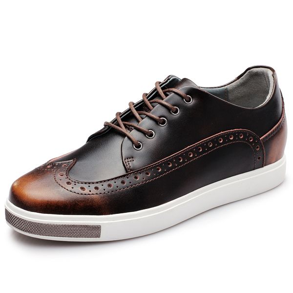 

youqijia men elevator casual shoes 6 cm height increasing genuine leather shoes men chaussure homme fashion, Black