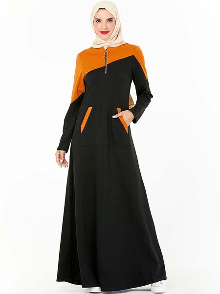 

kimono faldas modest fashion long islamic muslim abaya dress for dubai women mc209278 (excluding headscarf, Red