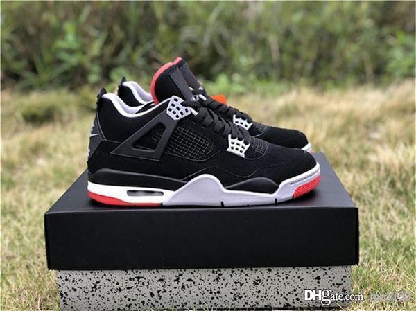 

2019 air authentic og 4 bred black cement retro fire red white grey summit 4s men women basketball shoes sports sneakers 308497-060 with box