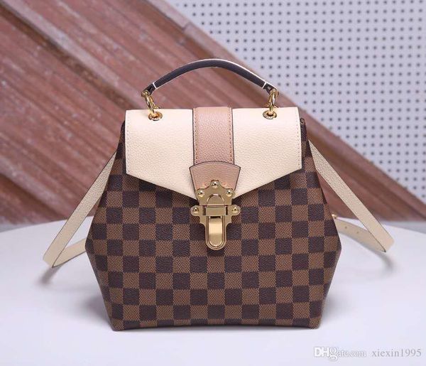 

Фабрика Высочайшее Качество Бренда Clapton Женщины Рюкзак Damier Плед Холст И Коровьей