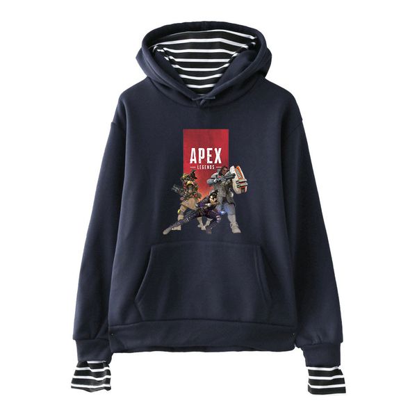 

new mens and women hoodies apex legends game around casual loose cotton hoodie autumn and winter letter print long sleeved sweater, Black