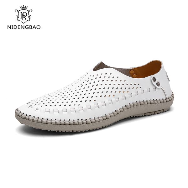 

size 38-46 summer causal shoes men loafers pu leather moccasins breathable men driving shoes flats for man, Black