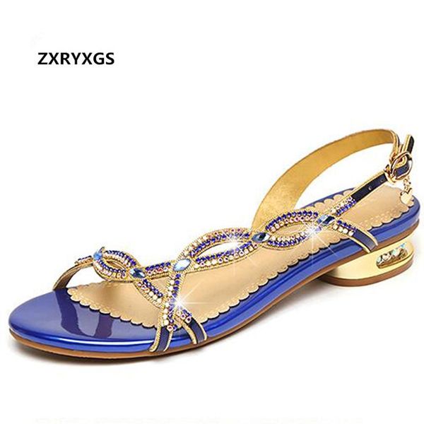 

temperament elegant rhinestone sandals summer low heel shoe 2020 new open shoes rhinestone fashion sandals women, Black