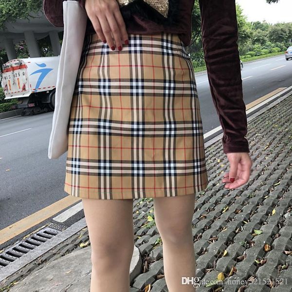 

2019 summer new women's color block plaid grid high waist short a-line skirt plus size s m l xl xxl 3xl 4xl