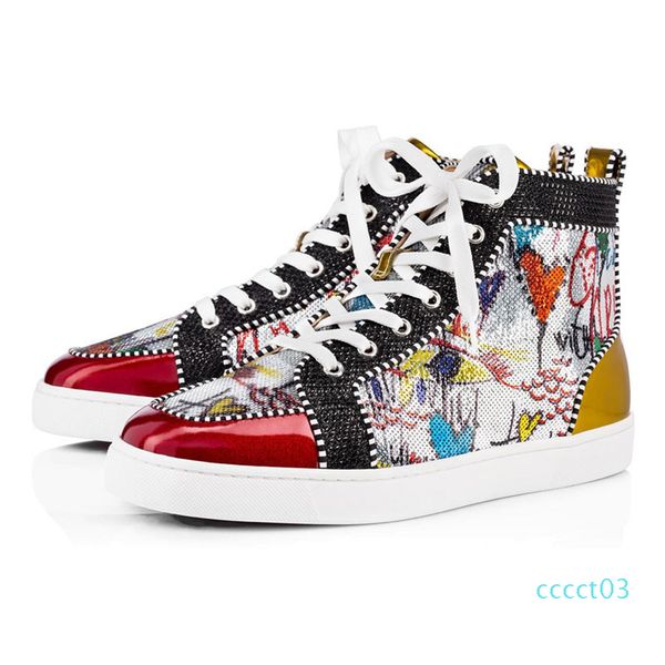 

designer shoes men women chaussures studded spike sneakers triple black white red leather suede flat bottoms casual shoe 36-47 vintage ct03