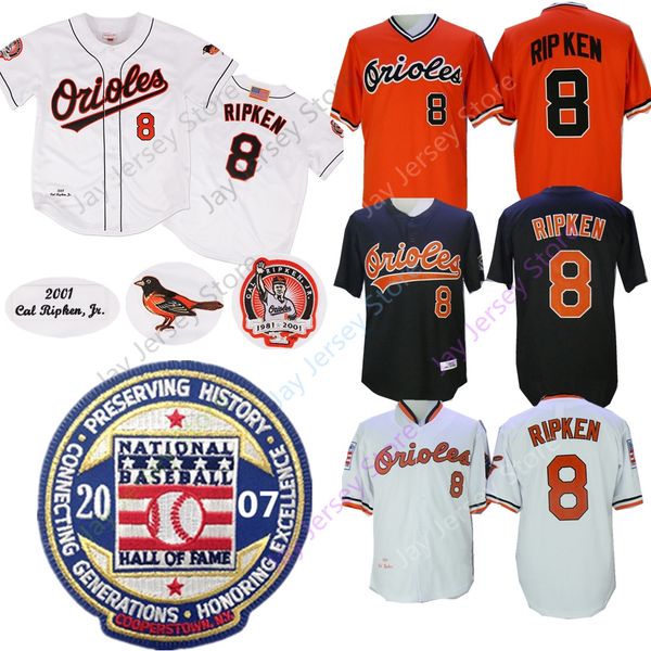 

Cal ripken jer ey oriole with 2007 ba eball hall of fame patch home away 2001 baltimore jer ey