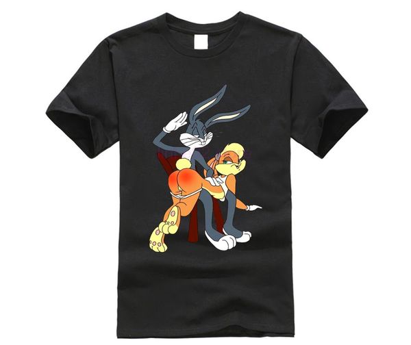 

2019 new bugs lola spank cartoon punishment men t shirt, White;black