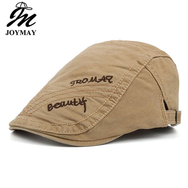 

joymay new spring summer cotton berets caps for men casual peaked caps letter embroidery berets hats y019, Blue;gray
