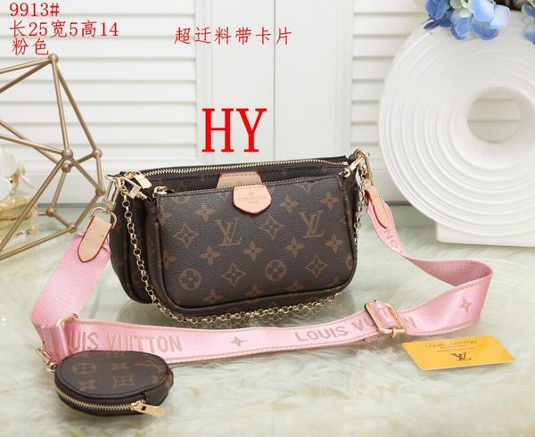 

мульти аксессуары Pochette LOUIS VUITTON LV кошелек сумки плеча женщин мешков л цветок 3 шт женщин цепи ремень Crossbody мешка