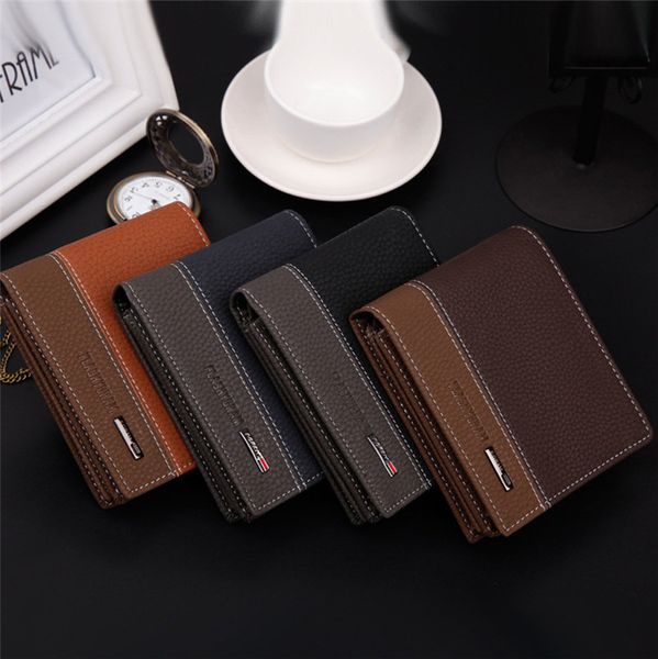 

indira mens fashion leather bifold money card holder wallet coin business purse clutch pockets hipping & wholesale, Red;black