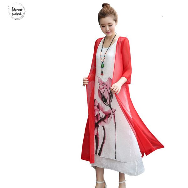 

новое летнее платье живописи тушью женщины платье из двух частей платья повседневная женщины большой размер сыпучие vestidos robe платье, Black;gray