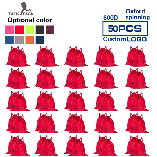 

50pcs zackpack sports waterproof oxford cloth pocket custom printed backpack large basketball drawstring bag wholesale