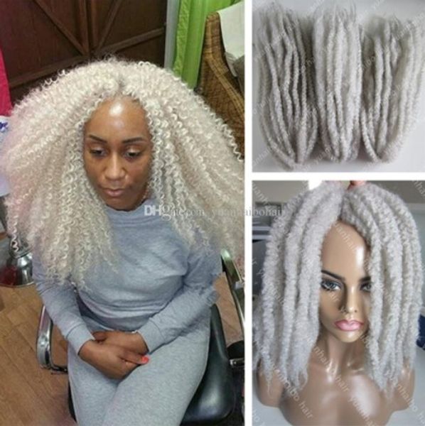 2020 12 Packs Full Head Grey Color Marley Braids Hair 20inch Black