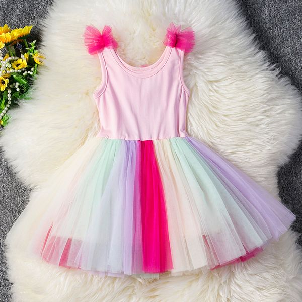 

fancy girls princess dress kids unicorn dresses children unicorn vestidos 2019 girls tutu dresses summer kids dress for girls, Red;yellow