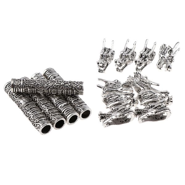 

15 pieces alloy hair cuffs dreadlock beads for diy hairstyle braids ponytail