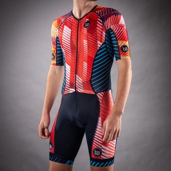 

триатлонный костюм летняя лайкра красный комбинезон skinsuit мужчины велоспорт одежда kit one piece велоспорт костюм дышащая дорожная велоси, Black;blue