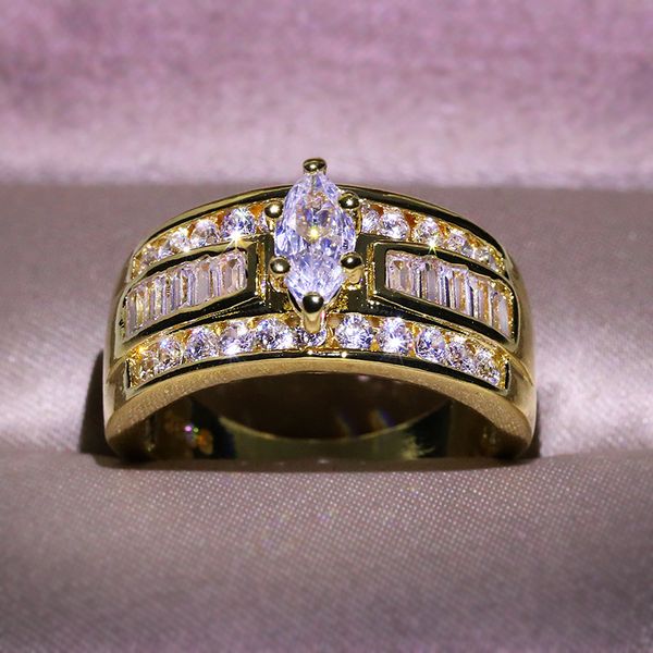 

wish foreign trade new rings europe and america luxury threelayer set ring highgrade zircon engagement ring wholesale, Golden;silver