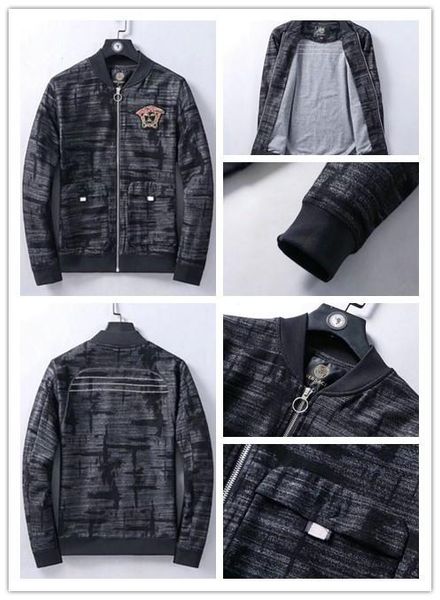 

fashion luxury designer mens jacket for spring brand wind breaker fabric stand-up collar fashionable men's casual jacket size, Black;brown