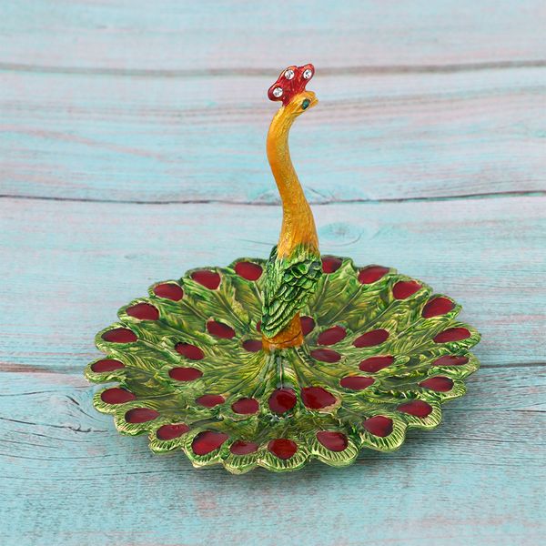 

peacock enameled ring/ jewelry holder tray home decorations
