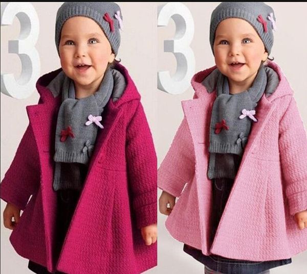 

2 colors 9-24m girls honeycomb jacquard winter kids jackets clothes children's coat long sleeve baby windbreakers outerwear, Blue;gray