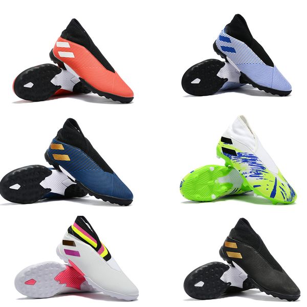 

2019 new arrival men nemeziz 19.3 no shoelaces fg tf football shoes messi chaussures indoor soccer cleats shoes size 39-45