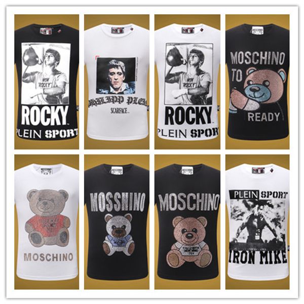 

19ss Новые Футболки Для Мужчин Топы Черепа Горячее бурение Футболка Мужская Одежда