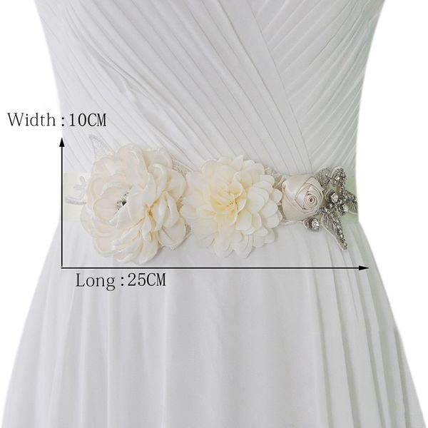 

wedding sashes flower crystal belts for wedding dresses and sashes bridal, White