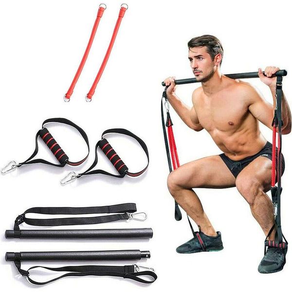 

6pcs/set fitness tension bar pilates bar fitness exercises resistance bands strength training body training workout yoga