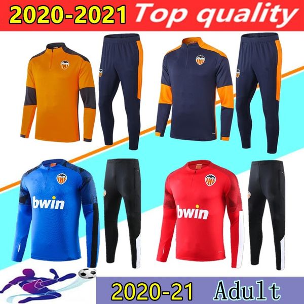 

20 21 valencia fc tracksuit long sleeve training suit parejo football shirt gameiro chandal 2020-21 valencia entrenamiento jogging tracksuit, Black