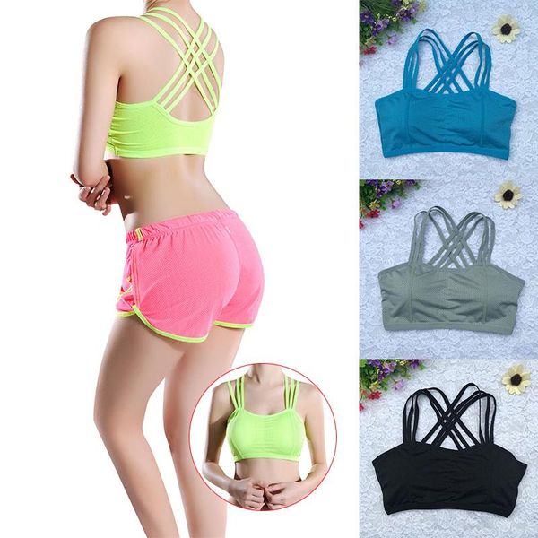 

women bandage underwear dancing running fitness sport bra women padded vest soft seamless shockproof slim-type, White;black